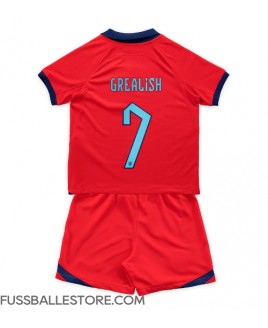 Günstige England Jack Grealish #7 Auswärts Trikotsatzt Kinder WM 2022 Kurzarm (+ Kurze Hosen)